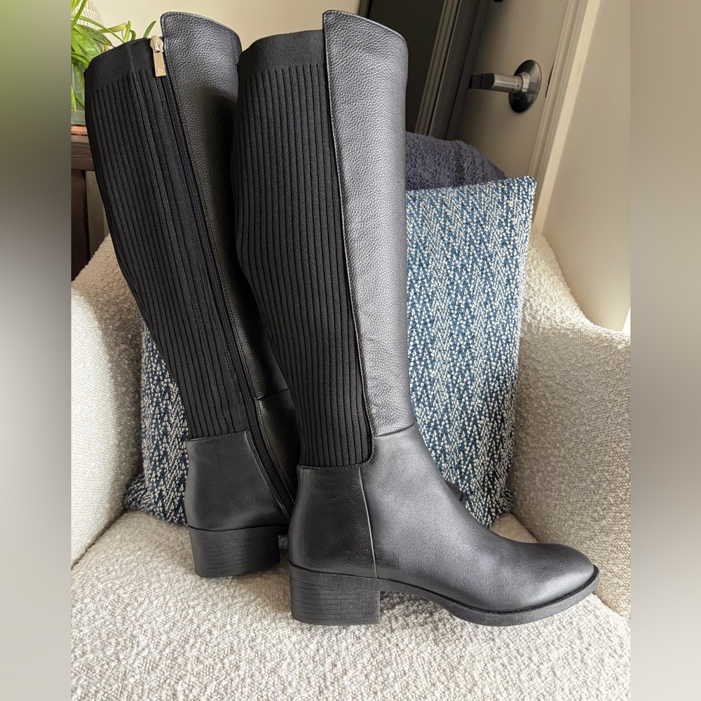 Kenneth Cole Black Leanna Knee High Boots~ size 8.5 M - Picture 1 of 14